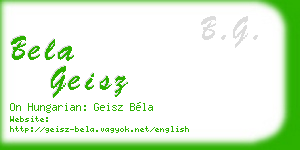 bela geisz business card
